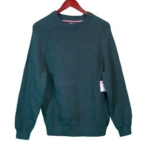 NWT Soul of London Men's Navy Blue 100% Cotton Cable Knit Sweater - Large